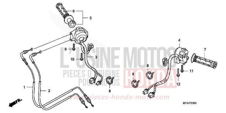 SWITCH/CABLE for CBF1000 ABS PEARL COOL WHITE (NHA16) from 2009